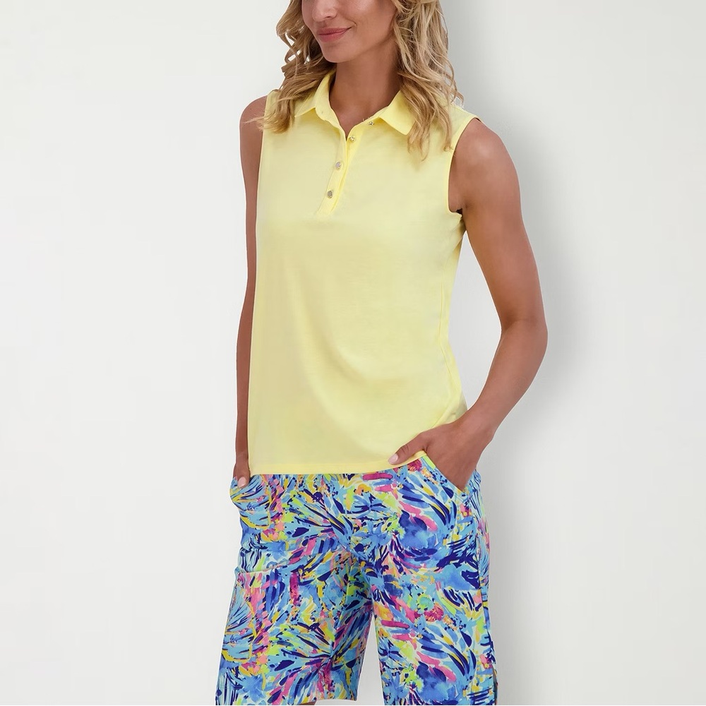 NWT Stella Parker Women’s Button Front Polo L - Picture 2 of 4